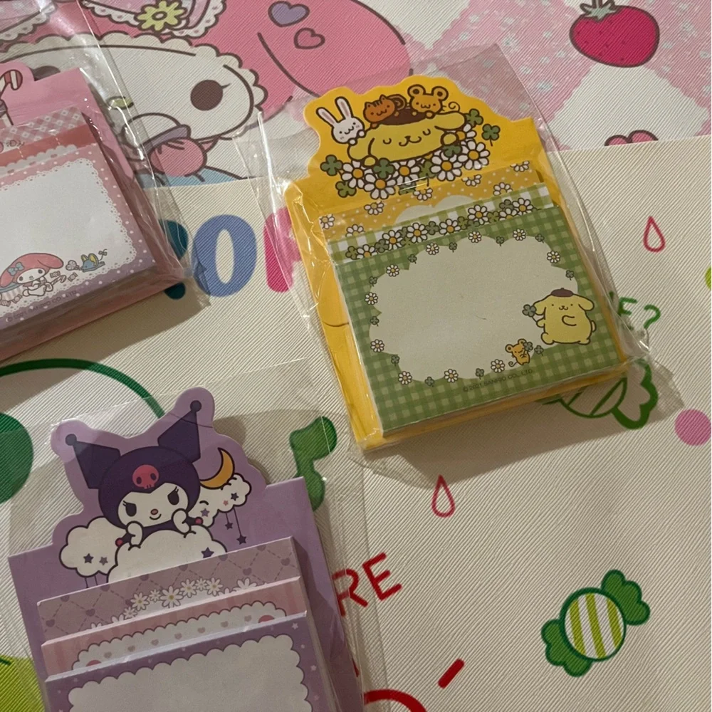 Set of 5 Sanrio Characters 3 Layer Sticky Note Memo Slips with Built-in Holder